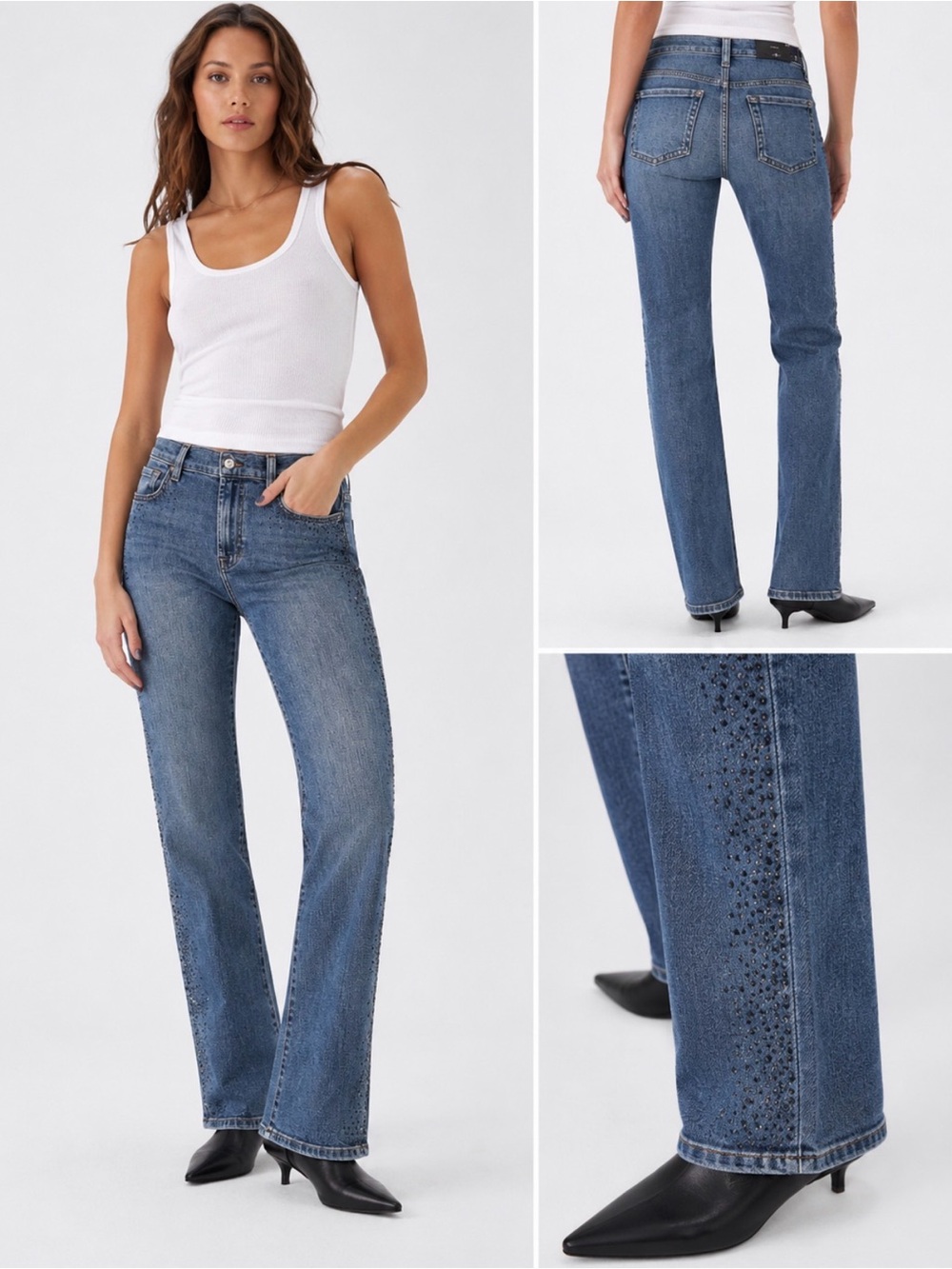 7 for All Man Kind Mid Wash Straight-Leg Women’s Jeans - Blue